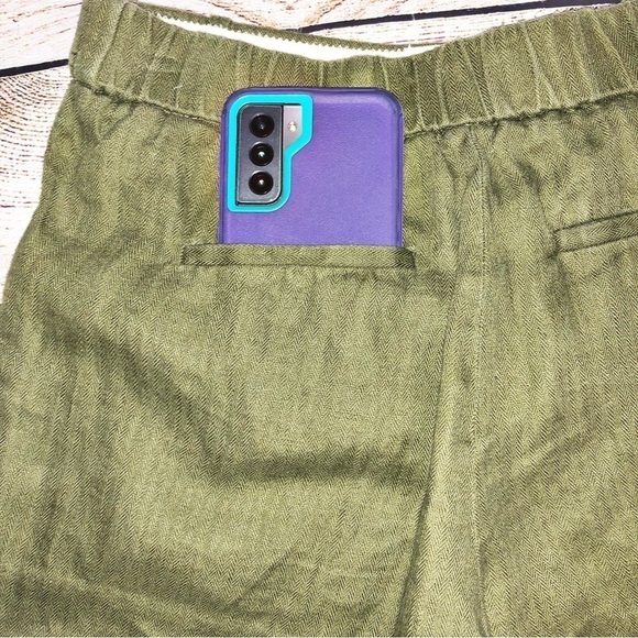 J.Crew 100% Linen Olive Green Linen Style Shorts Size 00 - Picture 5 of 9